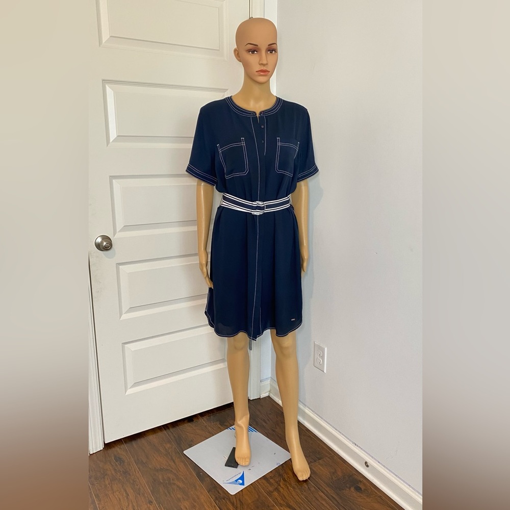 Tommy Hilfiger Blue Dress with Belt - Size 10 - Gently Used